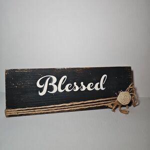 Handmade Blessed Standing Sign Farmhouse Inspiration